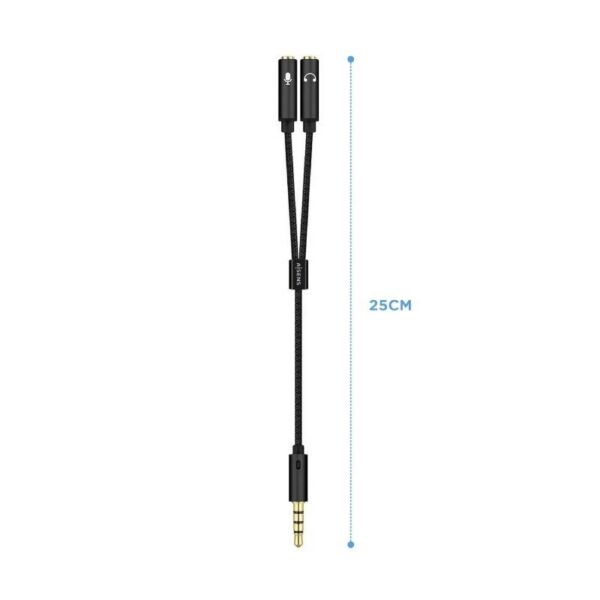 art_ais-adp20jack20a128-0416_2 Cable Estéreo Aisens A128-0416/ Jack 3.5 Macho - 2x Jack 3.5 Hembra/ 25cm/ Negro