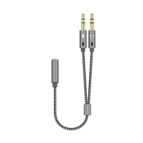 art_ais-adp20jack20a128-0417_1-2 Cable Estéreo Aisens A128-0417/ Jack 3.5 Hembra - 2x Jack 3.5 Macho/ 25cm/ Gris
