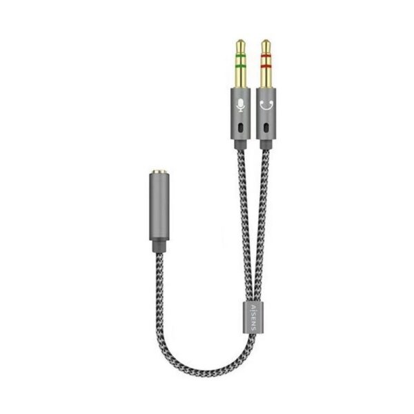 art_ais-adp20jack20a128-0417_1-2 Cable Estéreo Aisens A128-0417/ Jack 3.5 Hembra - 2x Jack 3.5 Macho/ 25cm/ Gris