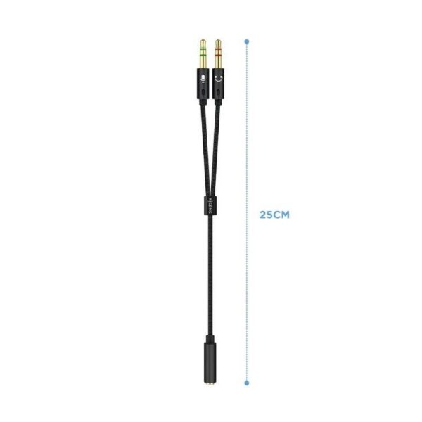 art_ais-adp20jack20a128-0418_2 Cable Estéreo Aisens A128-0418/ Jack 3.5 Hembra - 2x Jack 3.5 Macho/ 25cm/ Negro