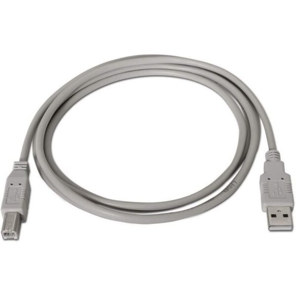 art_ais-cab20a101-0003_2 Cable USB 2.0 Impresora Aisens A101-0003/ USB Tipo-B Macho - USB Macho/ Hasta 2.5W/ 60Mbps/ 3m/ Beige