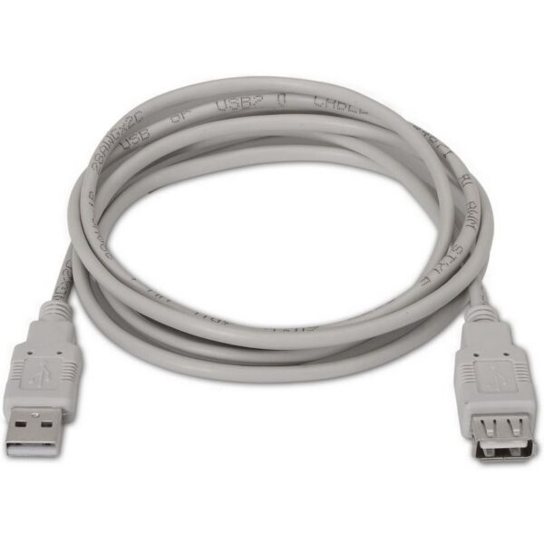 art_ais-cab20a101-0013_2 Cable Alargador USB 2.0 Aisens A101-0013/ USB Macho - USB Hembra/ Hasta 2.5W/ 60Mbps/ 1.8m/ Beige