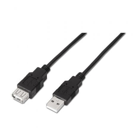 art_ais-cab20a101-0015_1-1 Cable Alargador USB 2.0 Aisens A101-0015/ USB Macho - USB Hembra/ Hasta 2.5W/ 60Mbps/ 1m/ Negro