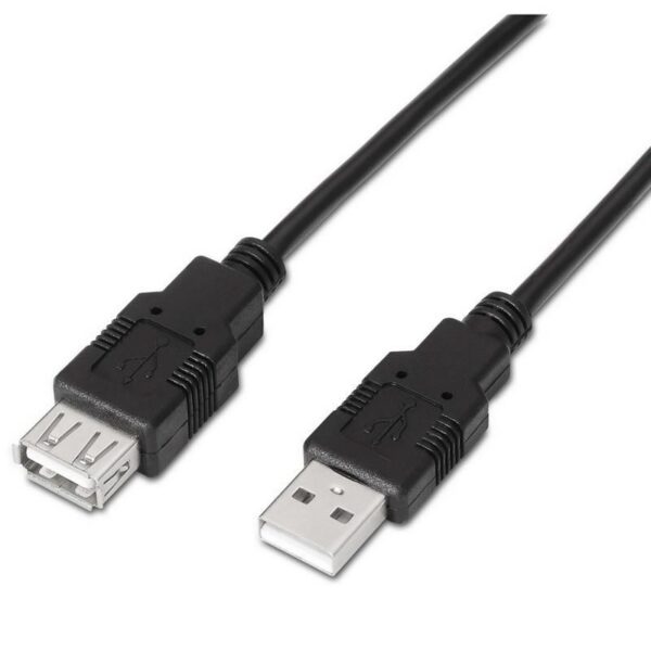 art_ais-cab20a101-0016_1-2 Cable Alargador USB 2.0 Aisens A101-0016/ USB Macho - USB Hembra/ Hasta 2.5W/ 60Mbps/ 1.8m/ Negro