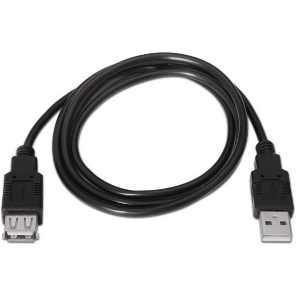 art_ais-cab20a101-0016_2 Cable Alargador USB 2.0 Aisens A101-0016/ USB Macho - USB Hembra/ Hasta 2.5W/ 60Mbps/ 1.8m/ Negro