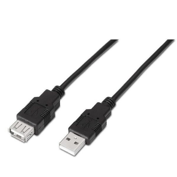 art_ais-cab20a101-0017_1-1 Cable Alargador USB 2.0 Aisens A101-0017/ USB Macho - USB Hembra/ Hasta 2.5W/ 60Mbps/ 3m/ Negro