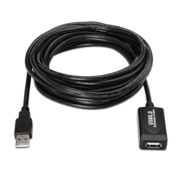 art_ais-cab20a101-0018_2 Cable Alargador USB 2.0 Aisens A101-0018/ USB Macho - USB Hembra/ Hasta 2.5W/ 60Mbps/ 5m/ Negro
