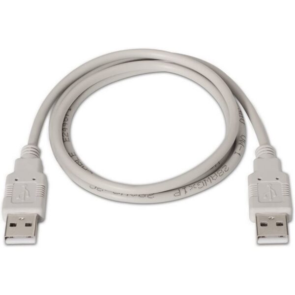 art_ais-cab20a101-0021_2 Cable USB 2.0 Aisens A101-0021/ USB Macho - USB Macho/ Hasta 2.5W/ 60Mbps/ 1m/ Beige
