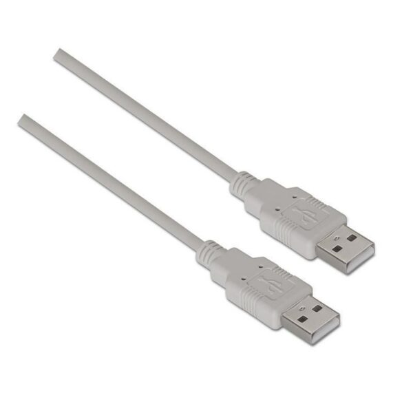 art_ais-cab20a101-0022_1-2 Cable USB 2.0 Aisens A101-0022/ USB Macho - USB Macho/ Hasta 2.5W/ 60Mbps/ 2m/ Beige