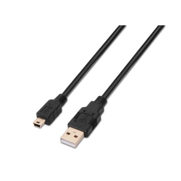 art_ais-cab20a101-0025_1-2 Cable USB 2.0 Aisens A101-0025/ USB Macho - USB Mini/ Hasta 2.5W/ 60Mbps/ 1.8m/ Negro
