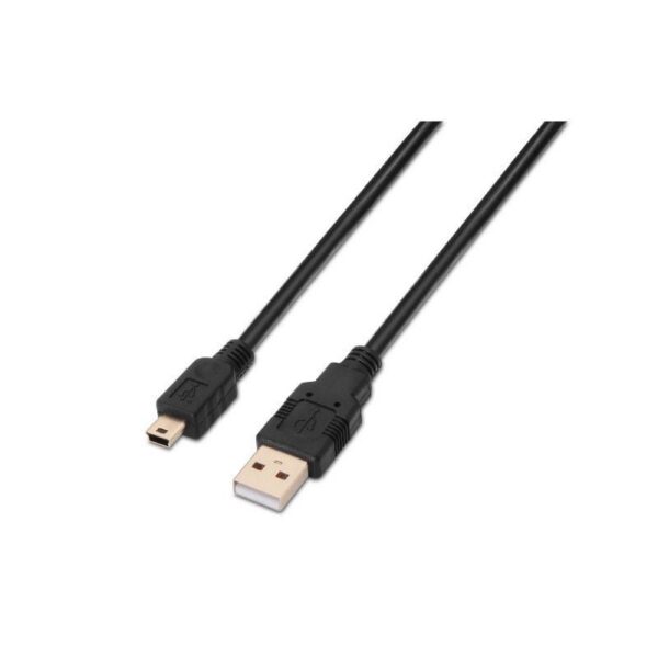 art_ais-cab20a101-0026_1-2 Cable USB 2.0 Aisens A101-0026/ USB Macho - MiniUSB Macho/ Hasta 2.5W/ 60Mbps/ 3m/ Negro
