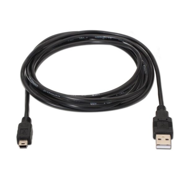 art_ais-cab20a101-0026_2 Cable USB 2.0 Aisens A101-0026/ USB Macho - MiniUSB Macho/ Hasta 2.5W/ 60Mbps/ 3m/ Negro
