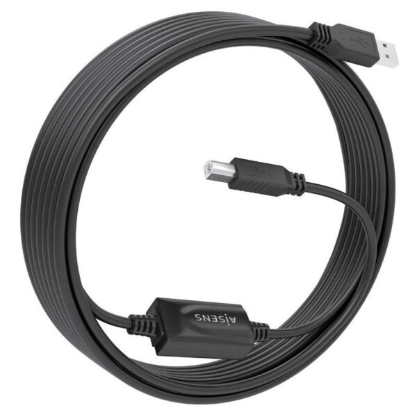 art_ais-cab20a101-0881_2 Cable Alargador USB 2.0 con Amplificador Aisens A101-0881/ USB Macho - USB Tipo-B Macho/ 10m/ Negro