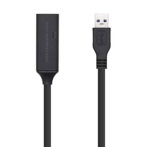 art_ais-cab20a105-0407_1-2 Cable Alargador USB 3.0 con Amplificador Aisens A105-0407/ USB Macho - USB Hembra/ Hasta 9W/ 625Mbps/ 5m/ Negro