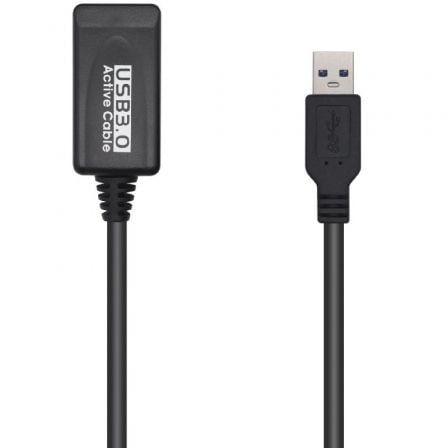 art_ais-cab20a105-0525_1-1 Cable Alargador USB 3.0 con Amplificador Aisens A105-0525/ USB Macho - USB Hembra/ Hasta 9W/ 625Mbps/ 5m/ Negro