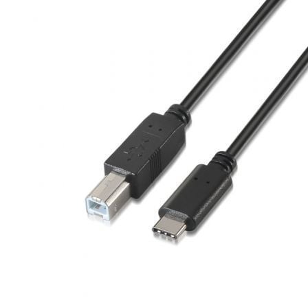 art_ais-cab20a107-0054_1-1 Cable USB 2.0 Impresora Aisens A107-0054/ USB Tipo-C Macho - USB Tipo-B Macho/ Hasta 9W/ 625Mbps/ 2m/ Negro
