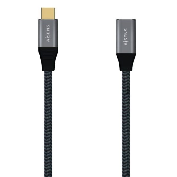 art_ais-cab20a107-0635_1-2 Cable Alargador USB 3.2 Tipo-C Aisens A107-0635 20GBPS 5A 100W/ USB Tipo-C Macho - USB Tipo-C Hembra/ Hasta 100W/ 2500Mbps/ 1m/ Gris
