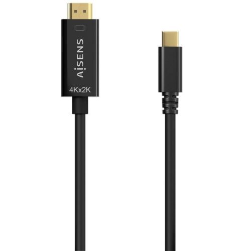 art_ais-cab20a109-0624_1-2 Cable Conversor HDMI 4K Aisens A109-0624/ USB Tipo-C Macho - HDMI Macho/ Hasta 27W/ 1250Mbps/ 1.8m/ Negro