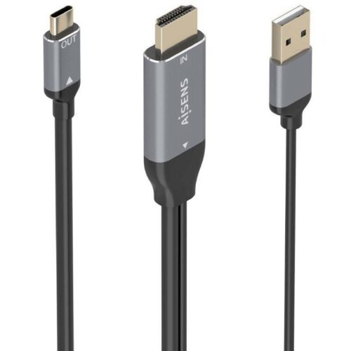 art_ais-cab20a109-0871_1-2 Cable Conversor Aisens A109-0871/ HDMI Macho/ USB Macho - USB Tipo-C Macho/ 1.8m/ Negro