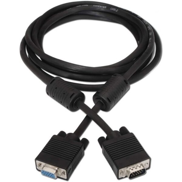 art_ais-cab20a113-0078_2 Cable Alargador SVGA Aisens A113-0078/ VGA Macho - VGA Hembra/ Hasta 3W/ 10Mbps/ 1.8m/ Negro