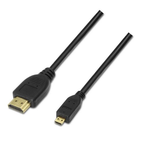 art_ais-cab20a119-0116_1-2 Cable Micro HDMI Aisens A119-0116/ HDMI Macho - Micro HDMI Macho/ Hasta 10W/ 720Mbps/ 80cm/ Negro