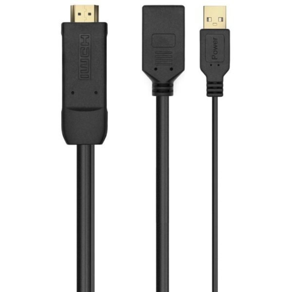 art_ais-cab20a122-0642_1-2 Cable Conversor 4K Aisens A122-0642/ HDMI Macho - DisplayPort Hembra - USB Macho/ Hasta 10W/ 2250Mbps/ 10cm + 10cm/ Negro