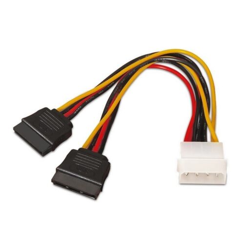 art_ais-cab20a131-0161_1-2 Cable Duplicador de Alimentación Aisens A131-0161/ Molex 4 PIN Macho - 2x SATA Hembra/ Hasta 54W/ 20cm