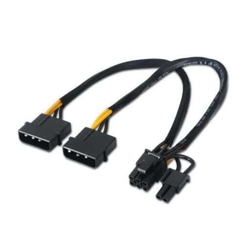art_ais-cab20a131-0165_1-2 Cable Alimentación Tarjeta Gráfica Aisens A131-0165/ 2x Molex Macho - Molex 6+2 PIN Macho/ Hasta 54W/ 20cm