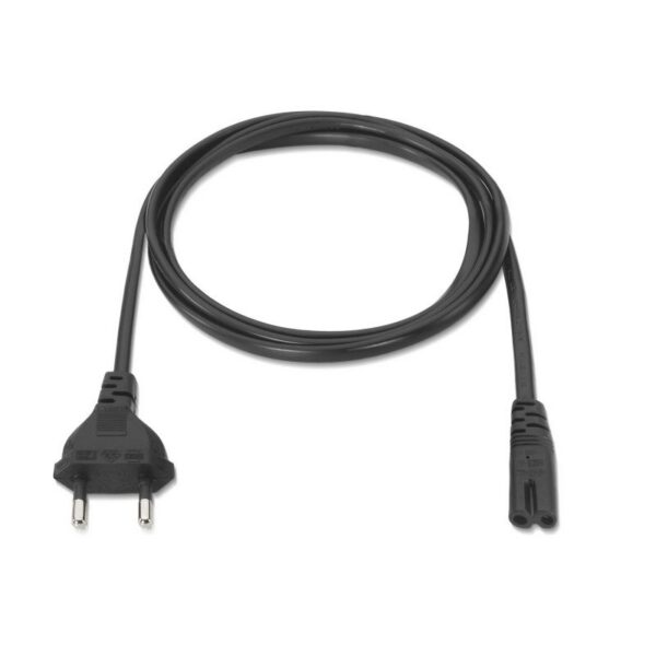 art_ais-cab20a132-0173_2 Cable Alimentación Forma 8 Aisens A132-0173/ CEE7/16 Macho - C7 Hembra/ Hasta 1500W/ 1.5m/ Negro