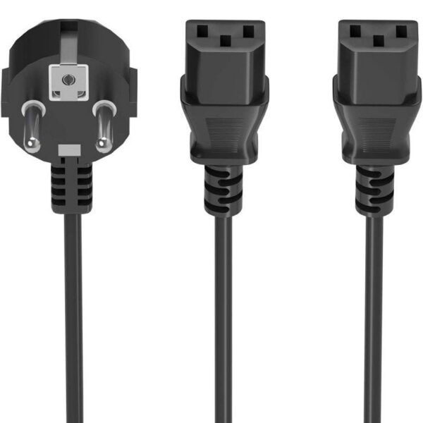 art_ais-cab20a132-0865_1-2 Cable Alimentación CPU Aisens A132-0865/ CEE7 Macho - 2x C13 Hembra/ 3m/ Negro