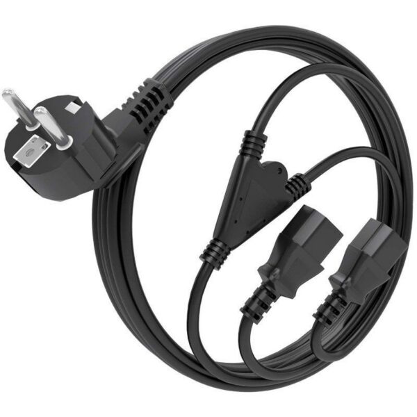 art_ais-cab20a132-0865_2 Cable Alimentación CPU Aisens A132-0865/ CEE7 Macho - 2x C13 Hembra/ 3m/ Negro