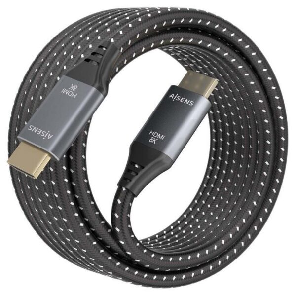 art_ais-cab20a150-0876_2 Cable HDMI 2.1 8K Aisens A150-0876/ HDMI Macho - HDMI Macho/ 5m/ Gris y Negro