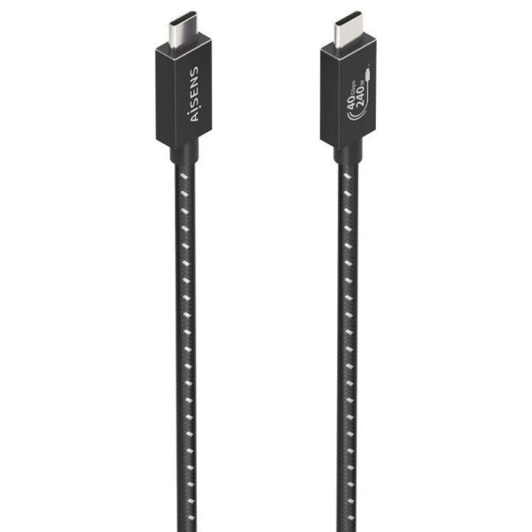 art_ais-cab20a156-0866_1-2 Cable USB 4.0 Tipo-C Aisens A156-0866/ USB Tipo-C Macho - USB Tipo-C Macho/ Hasta 240W/ 40Gbps/ 50cm/ Gris