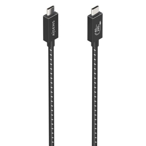 art_ais-cab20a156-0867_1-2 Cable USB 4.0 Tipo-C Aisens A156-0867/ USB Tipo-C Macho - USB Tipo-C Macho/ Hasta 240W/ 1m/ Gris