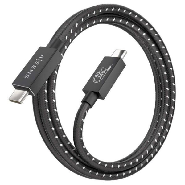 art_ais-cab20a156-0868_2 Cable USB 4.0 Tipo-C Aisens A156-0868/ USB Tipo-C Macho - USB Tipo-C Macho/ Hasta 240W/ 40Gbps/ 1.5m/ Gris