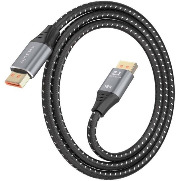 art_ais-cab20a158-0901_2 Cable DisplayPort 2.1 16K Aisens A158-0901/ DisplayPort Macho - DisplayPort Macho/ 80Gbps/ 1m/ Negro