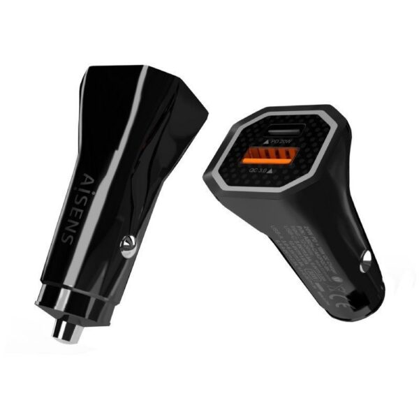 art_ais-car20asch-car2pqc-bk_2 Cargador de Coche Aisens ASCH-CAR2PQC-BK/ 1xUSB-Tipo C/ 1xUSB/ 38W