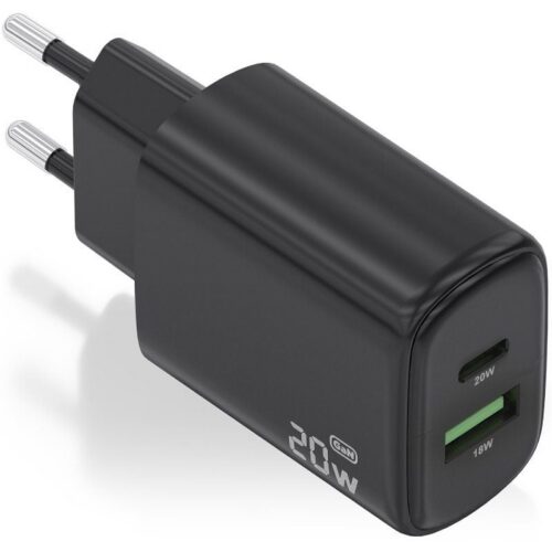 art_ais-carga20a110-0910_1-2 Cargador de Pared GaN Aisens A110-0910/ 1xUSB Tipo-C/ 1xUSB/ 20W/ Negro