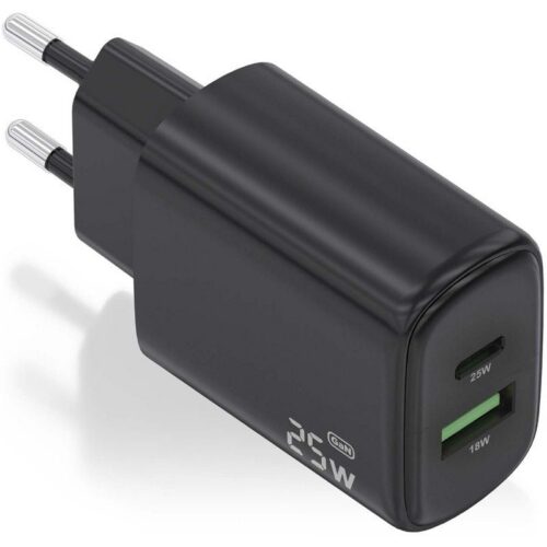 art_ais-carga20a110-0912_1-2 Cargador de Pared GaN Aisens A110-0912/ 1xUSB Tipo-C/ 1xUSB/ 25W/ Negro