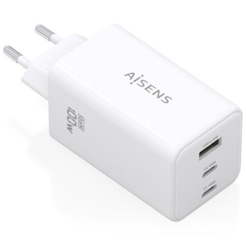 art_ais-carga20asch-100w3p051-w_1-2 Cargador de Pared GaN Aisens ASCH-100W3P051-W/ 2xUSB Tipo-C/ 1xUSB/ 100W