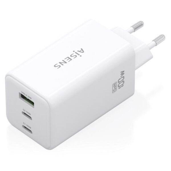 art_ais-carga20asch-100w3p051-w_2 Cargador de Pared GaN Aisens ASCH-100W3P051-W/ 2xUSB Tipo-C/ 1xUSB/ 100W