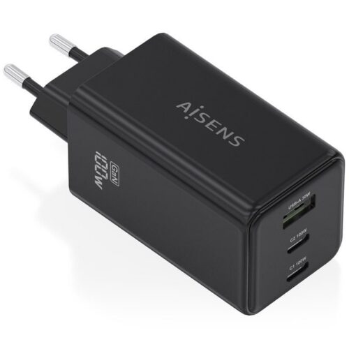 art_ais-carga20asch-100w3p052-bk_1-2 Cargador de Pared GaN Aisens ASCH-100W3P052-BK/ 2xUSB Tipo-C/ 1xUSB/ 100W