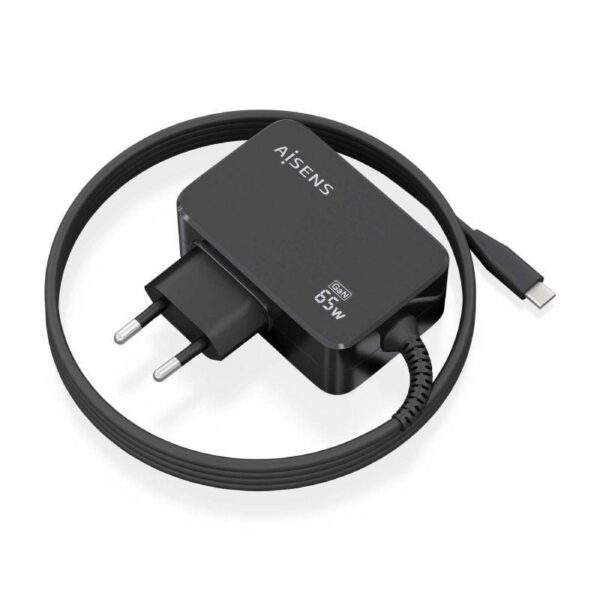 art_ais-carga20asch-1pd65wl033-bk_1-2 Cargador de Pared GaN Aisens ASCH-1PD65WL033-BK/ 1xUSB Tipo-C + Cable 1.8m/ 65W