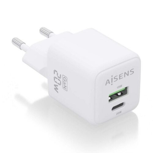 art_ais-carga20asch-20w2p010-w_1-2 Cargador de Pared GaN Aisens ASCH-20W2P010-W/ 1xUSB Tipo-C/ 1xUSB/ 20W