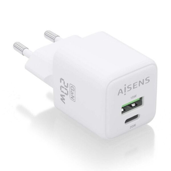 art_ais-carga20asch-20w2p010-w_1-2 Cargador de Pared GaN Aisens ASCH-20W2P010-W/ 1xUSB Tipo-C/ 1xUSB/ 20W