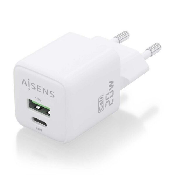 art_ais-carga20asch-20w2p010-w_2 Cargador de Pared GaN Aisens ASCH-20W2P010-W/ 1xUSB Tipo-C/ 1xUSB/ 20W