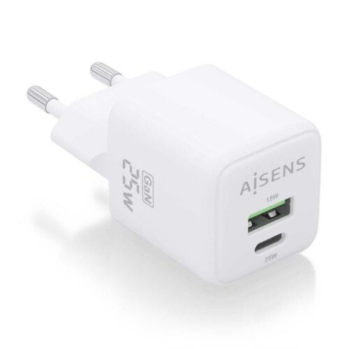 art_ais-carga20asch-25w2p014-w_1-2 Cargador de Pared GaN Aisens ASCH-25W2P014-W/ 1xUSB Tipo-C/ 1xUSB/ 25W