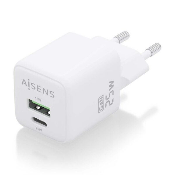 art_ais-carga20asch-25w2p014-w_2 Cargador de Pared GaN Aisens ASCH-25W2P014-W/ 1xUSB Tipo-C/ 1xUSB/ 25W