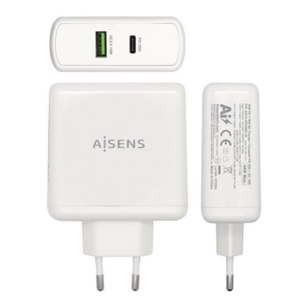 art_ais-carga20asch-2pd30qc-w_2 Cargador de Pared Aisens ASCH-2PD30QC-W/ 1xUSB Tipo-C/ 1x USB/ 48W
