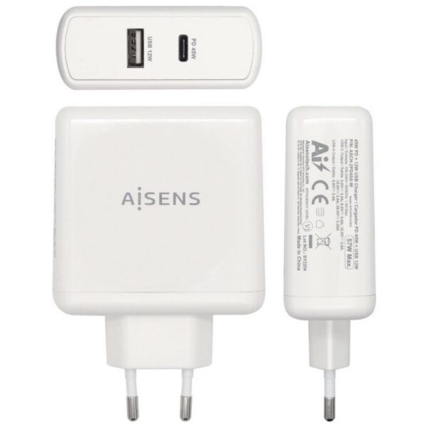 art_ais-carga20asch-2pd45a-w_2 Cargador de Pared Aisens ASCH-2PD45A-W/ 1xUSB Tipo-C/ 1x USB/ 57W